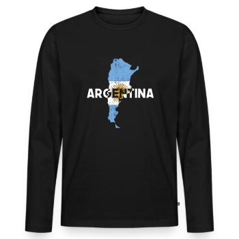 argentina flag, argentinian - Männer Premium Bio Langarmshirt - Schwarz - Vorne - Nico (187cm)