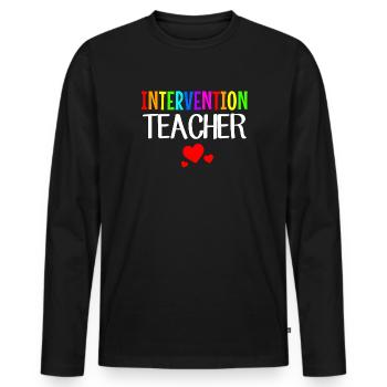 Intervention Teacher, Intervention specialist - Männer Premium Bio Langarmshirt - Schwarz - Vorne - Nico (187cm)