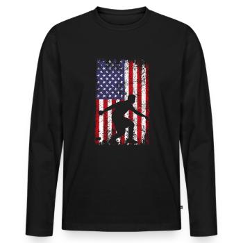 Bocce ball american flag, bocce ball - Männer Premium Bio Langarmshirt - Schwarz - Vorne - Nico (187cm)