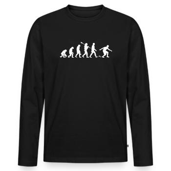 Bocce ball evolution, bocce ball - Männer Premium Bio Langarmshirt - Schwarz - Vorne - Nico (187cm)