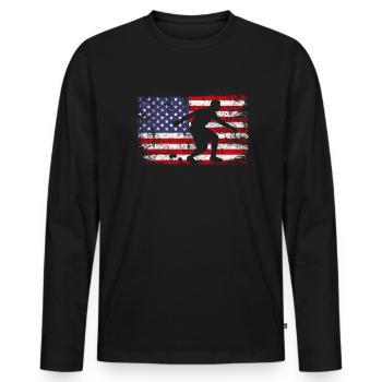 Bocce ball american flag, bocce ball - Männer Premium Bio Langarmshirt - Schwarz - Vorne - Nico (187cm)