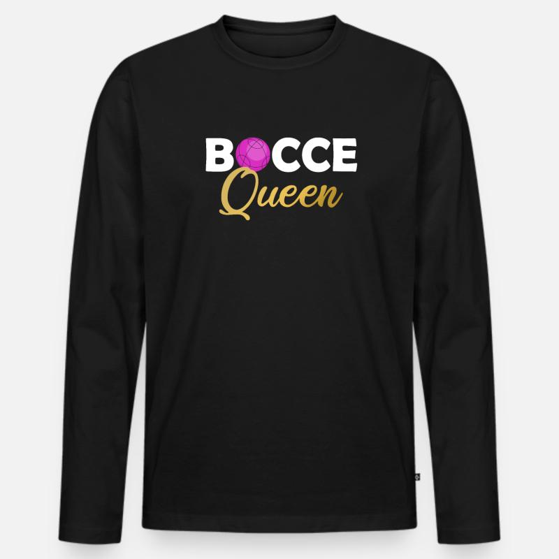 Bocce ball queen, bocce ball - Männer Premium Bio Langarmshirt - Schwarz
