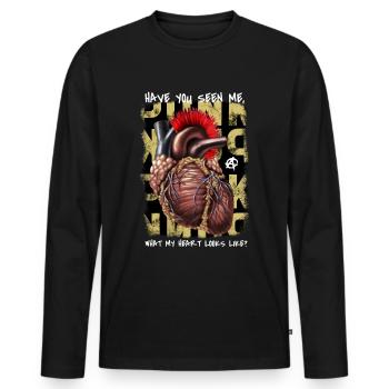 Punk Heart - Männer Premium Bio Langarmshirt - Schwarz - Vorne - Nico (187cm)