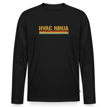 HVAC Ninja, Technician - Männer Premium Bio Langarmshirt - Schwarz - Vorne - Nico (187cm)