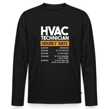 HVAC Technician Hourly Rate - Männer Premium Bio Langarmshirt - Schwarz - Vorne - Nico (187cm)