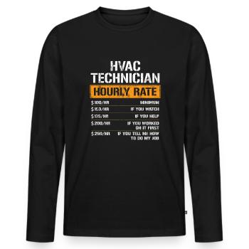 HVAC Technician Hourly Rate - Männer Premium Bio Langarmshirt - Schwarz - Vorne - Nico (187cm)