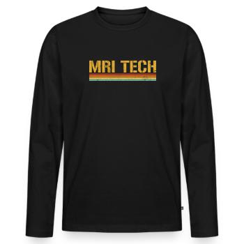 MRI Technologist vintage, Radiologic MRI technolog - Männer Premium Bio Langarmshirt - Schwarz - Vorne - Nico (187cm)