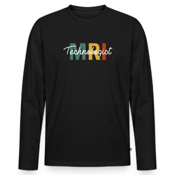 MRI Technologist vintage, Radiologic MRI technolog - Männer Premium Bio Langarmshirt - Schwarz - Vorne - Nico (187cm)