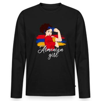 Armenian girl, armenia - Männer Premium Bio Langarmshirt - Schwarz - Vorne - Nico (187cm)