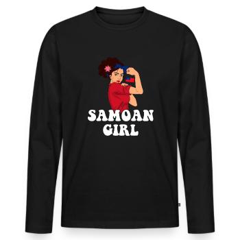 samoan girl, samoa - Männer Premium Bio Langarmshirt - Schwarz - Vorne - Nico (187cm)