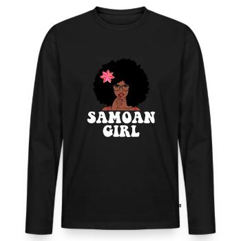 samoan girl, samoa - Männer Premium Bio Langarmshirt - Schwarz - Vorne - Nico (187cm)
