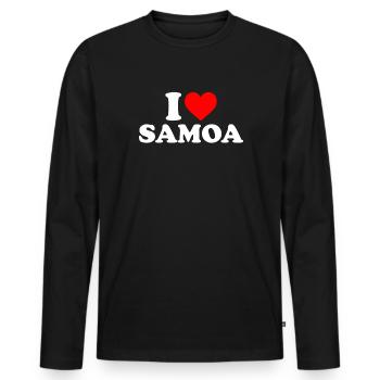 i love samoa, samoan - Männer Premium Bio Langarmshirt - Schwarz - Vorne - Nico (187cm)