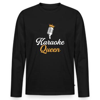 karaoke queen, karaoke - Männer Premium Bio Langarmshirt - Schwarz - Vorne - Nico (187cm)
