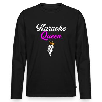 karaoke queen, karaoke - Männer Premium Bio Langarmshirt - Schwarz - Vorne - Nico (187cm)