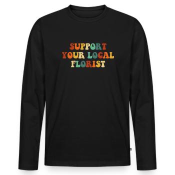 Suport your local florist, Flowers Gardener floris - Männer Premium Bio Langarmshirt - Schwarz - Vorne - Nico (187cm)