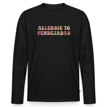 Allergic To Pendejadas, Spanish - Männer Premium Bio Langarmshirt - Schwarz - Vorne - Nico (187cm)