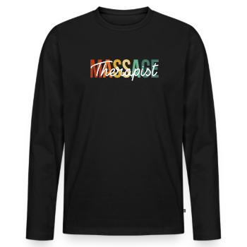 Massage Therapist - Männer Premium Bio Langarmshirt - Schwarz - Vorne - Nico (187cm)
