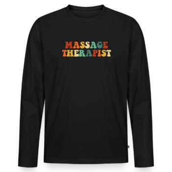 Massage Therapist - Männer Premium Bio Langarmshirt - Schwarz - Vorne - Nico (187cm)