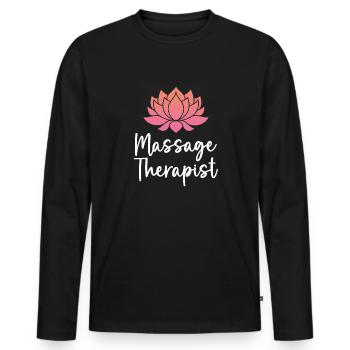 Massage Therapist - Männer Premium Bio Langarmshirt - Schwarz - Vorne - Nico (187cm)