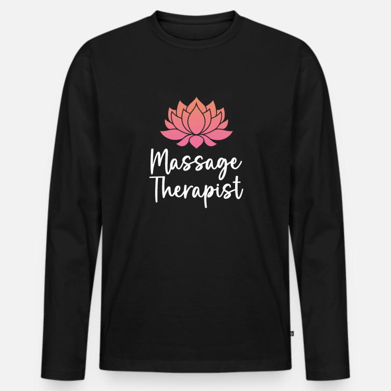 Massage Therapist - Männer Premium Bio Langarmshirt - Schwarz