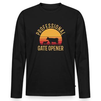 professional gate opener, cow Gate opener - Männer Premium Bio Langarmshirt - Schwarz - Vorne - Nico (187cm)