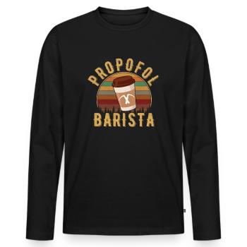 propofol barista laryngoscope anesthesiologist - Männer Premium Bio Langarmshirt - Schwarz - Vorne - Nico (187cm)