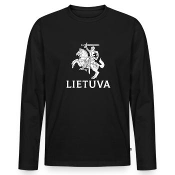 lithuania coat, lietuva lithuania - Men's Premium Organic Long Sleeve Shirt - black - Front - Nico (187cm)