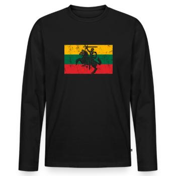 lithuania coat, lietuva lithuania - Men's Premium Organic Long Sleeve Shirt - black - Front - Nico (187cm)
