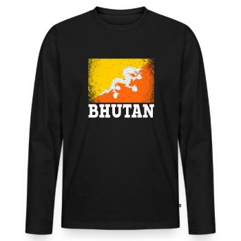 Bhoutan, bhoutanais bhoutan - T-shirt manches longues Premium bio Homme - noir - Devant - Nico (187cm)