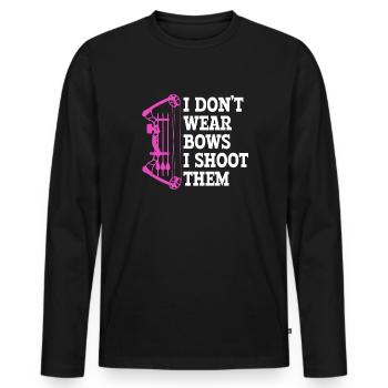 i don't wear bows, girl archery - Men's Premium Organic Long Sleeve Shirt - black - Front - Nico (187cm)