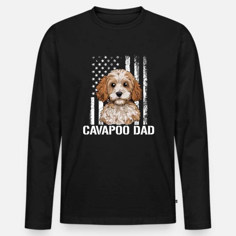 Chien Cavapoo, Cavapoo - T-shirt manches longues Premium bio Homme - noir