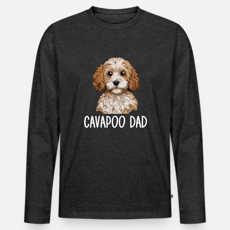 cavapoo dad, cavapoo Männer Premium Bio Langarmshirt