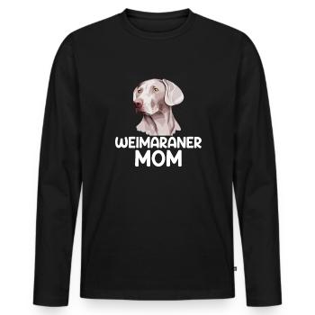 weimaraner mom, weimaraner dog - Männer Premium Bio Langarmshirt - Schwarz - Vorne - Nico (187cm)