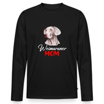 weimaraner mom, weimaraner dog - Männer Premium Bio Langarmshirt - Schwarz - Vorne - Nico (187cm)