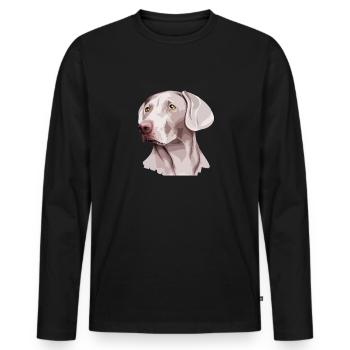 weimaraner dog - Männer Premium Bio Langarmshirt - Schwarz - Vorne - Nico (187cm)