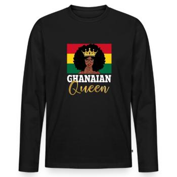 Fille ghanéenne, Ghana - T-shirt manches longues Premium bio Homme - noir - Devant - Nico (187cm)