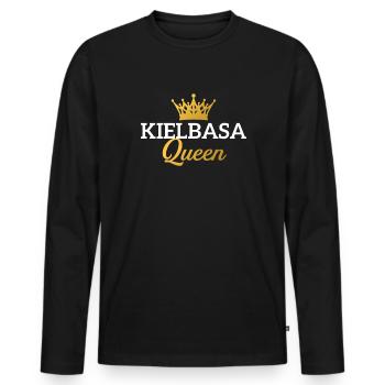 kielbasa queen, kielbasa - Männer Premium Bio Langarmshirt - Schwarz - Vorne - Nico (187cm)