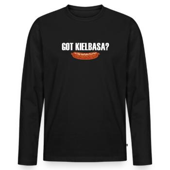 got kielbasa - Männer Premium Bio Langarmshirt - Schwarz - Vorne - Nico (187cm)