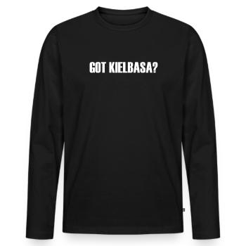 got kielbasa - Männer Premium Bio Langarmshirt - Schwarz - Vorne - Nico (187cm)