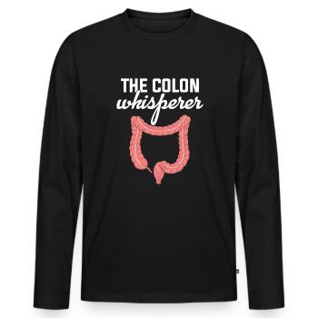 Colon Whisperer, Endoscopie Gastroentérologie - T-shirt manches longues Premium bio Homme - noir - Devant - Nico (187cm)