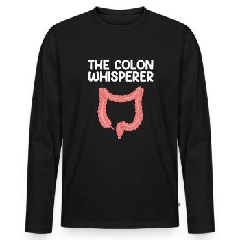 Colon Whisperer, Endoscopie Gastroentérologie - T-shirt manches longues Premium bio Homme - noir - Devant - Nico (187cm)