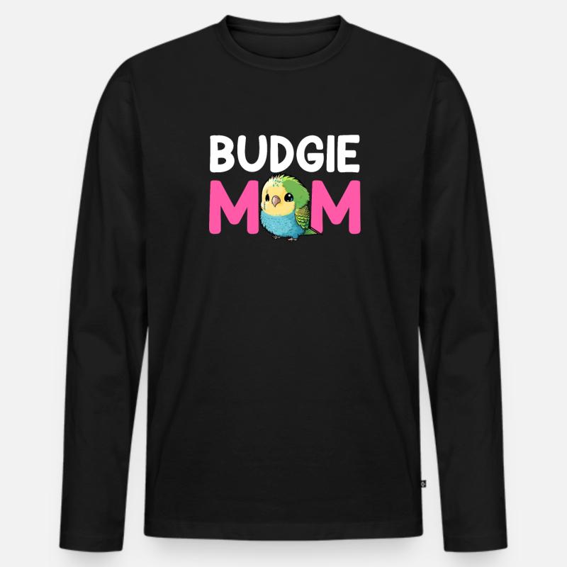 budgerigar parakeet, Budgie - Männer Premium Bio Langarmshirt - Schwarz