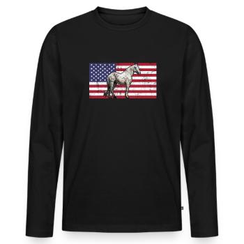 appaloosa equestrian horse - Männer Premium Bio Langarmshirt - Schwarz - Vorne - Nico (187cm)