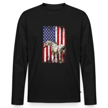 appaloosa equestrian horse - Männer Premium Bio Langarmshirt - Schwarz - Vorne - Nico (187cm)