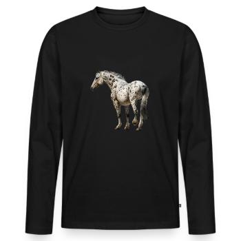 appaloosa equestrian horse - Männer Premium Bio Langarmshirt - Schwarz - Vorne - Nico (187cm)