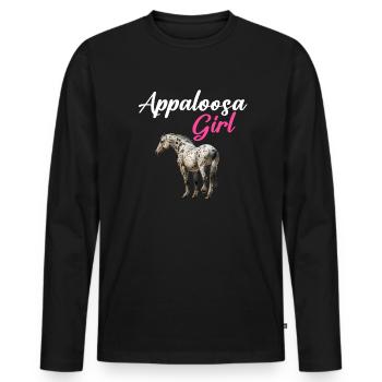 appaloosa equestrian horse - Männer Premium Bio Langarmshirt - Schwarz - Vorne - Nico (187cm)