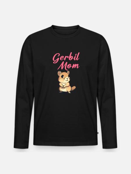 Gerbil mom, gerbil - Men's Premium Organic Long Sleeve Shirt - black
