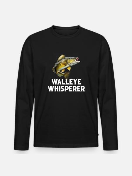 walleye whisperer, fishing - Men's Premium Organic Long Sleeve Shirt - black