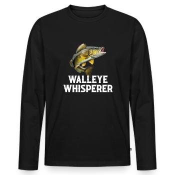 chuchoteur de doré, Pêche - T-shirt manches longues Premium bio Homme - noir - Devant - Nico (187cm)