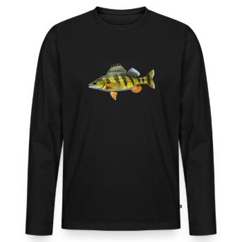 Yellow Perch - Men's Premium Organic Long Sleeve Shirt - black - Front - Nico (187cm)